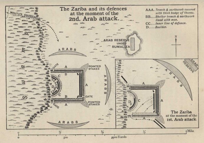 The Zariba and its defences at the moment of the 2nd. Arab attack.