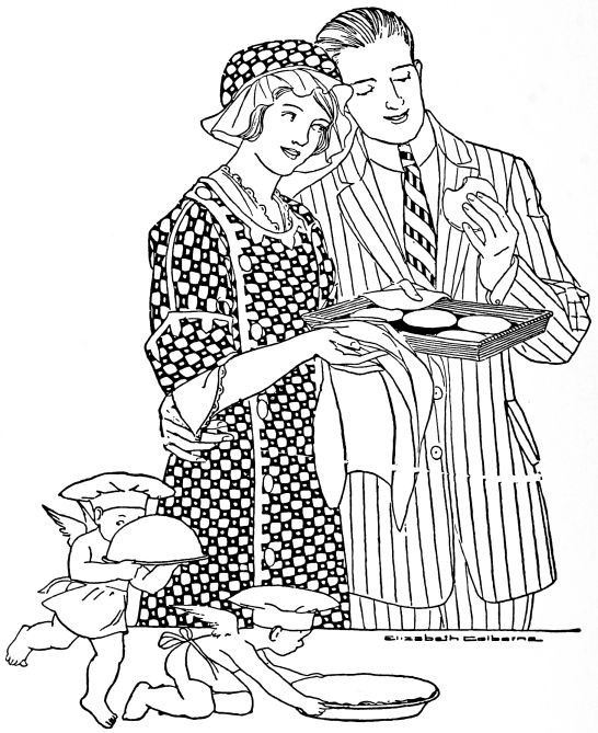 Wife and husband standing holding a plate