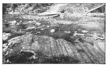 Fig. 26. The grooved bed rock scratched by the movement of the ice sheet over it.