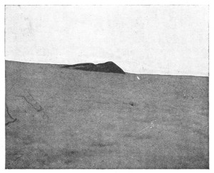 Fig. 28. A view over the great ice plateau of Greenland, with a mountain peak projecting above it.