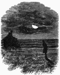 Person standing in moonlight