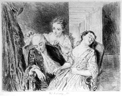 Scene illustrating Cibber's Careless Husband.
After the picture by Philip Mercier.