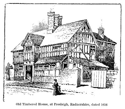 Old Timbered House, at Presleigh, Radnorshire, dated 1616