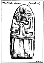 A Carved Statue (“Menhir”) of the Neolithic Period—a
Contrast to the Freedom and Vigour of Palæolithic Art.