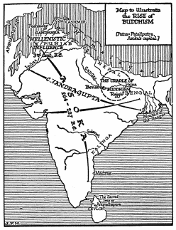 Map to illustrate the RISE of BUDDHISM

Patna-Pataliputra, Asoka’s capital.