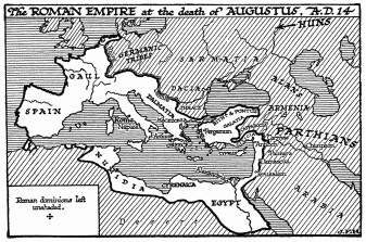 The ROMAN EMPIRE at the death of AUGUSTUS. A.D. 14