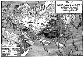 Map of ASIA (with EUROPE) to illustrate the general
conditions of life during the Historical Period.