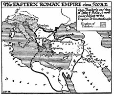 The EASTERN ROMAN EMPIRE circa 500 A.D.