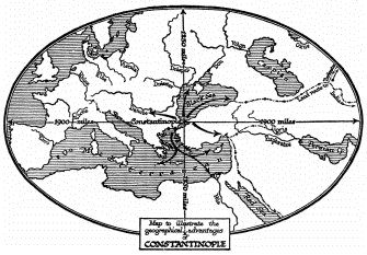 Map to illustrate the geographical advantages of
CONSTANTINOPLE