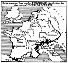 Area more or less under FRANKISH dominion in the time of
CHARLES MARTEL