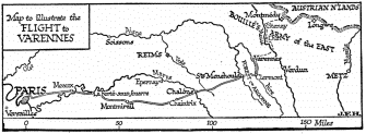 Map to illustrate the FLIGHT to VARENNES