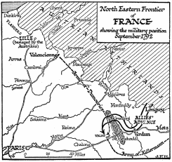 North Eastern Frontier of FRANCE showing the military
position September 1792