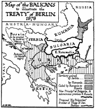 Map of the BALKANS to illustrate the TREATY of BERLIN
1878