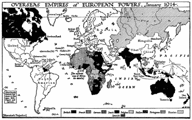 OVERSEAS EMPIRES of EUROPEAN POWERS, January 1914.