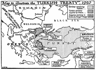 Map to illustrate the TURKISH TREATY, 1920