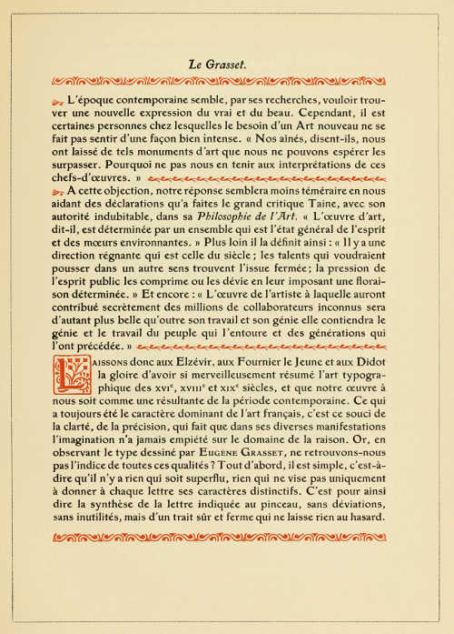 TYPE AND ORNAMENTS DESIGNED BY GRASSET CAST BY G.
PEIGNOT ET FILS, PARIS
