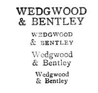 3 different WEDGWOOD & BENTLEY marks
