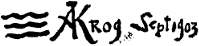 Mark of Arnold Krog: Three lines, A. Krog Sept. 1903.
