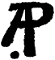 Mark containing 'AP' with the A slanted so the letters can contain a common center line.