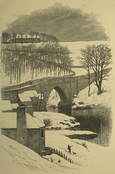 bridge in snow scene