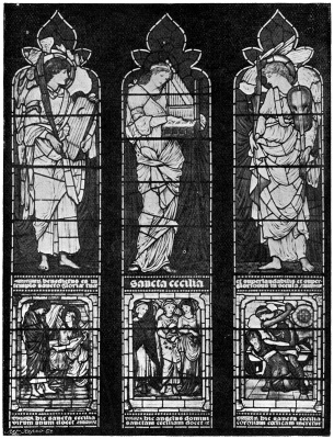 THE 'ST. CECILIA' WINDOW, BY SIR EDWARD BURNE-JONES.