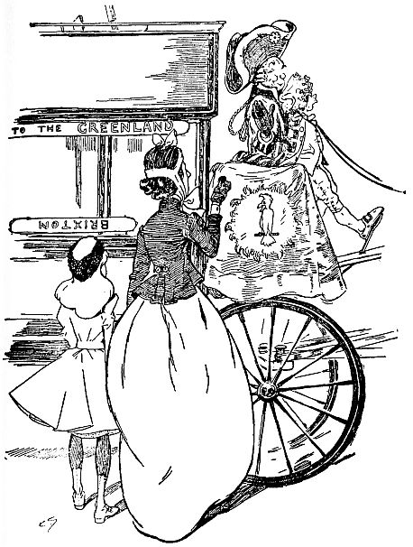 woman and girl at cart