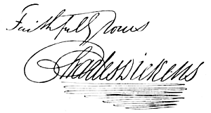 Faithfully yours
Charles Dickens, handwritten