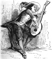 The cavalier serenades his inamorata