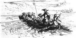The masked men rowing away