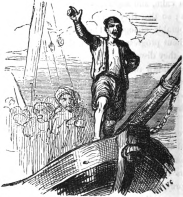 The slave on the bow of the Algerine pirate ship