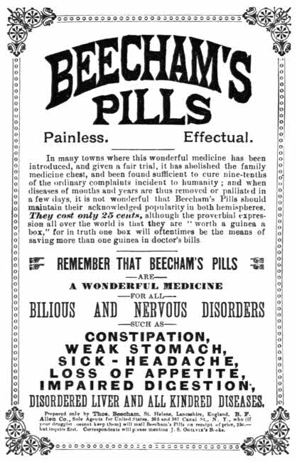 Beecham's Pills ad.
