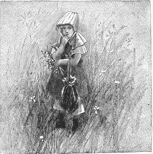 Girl in field of long grass