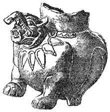Piece of Pottery representing Tapir (from Guatemala)