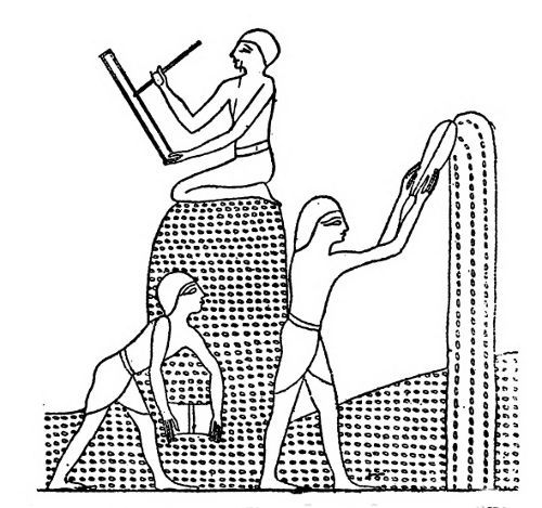 Egyptians Winnowing and Storing Corn in Sacks, and a Scribe
Noting the Quantities.