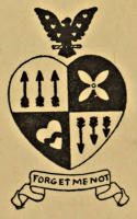 A coat of arms, motto FORGET ME NOT