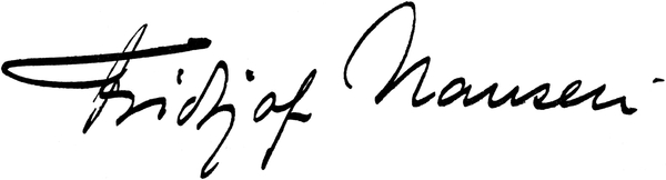 Unterschrift: Fridtjof Nansen