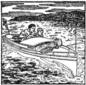Series Logo, boys in motorboat