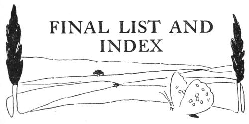 FINAL LIST AND INDEX
