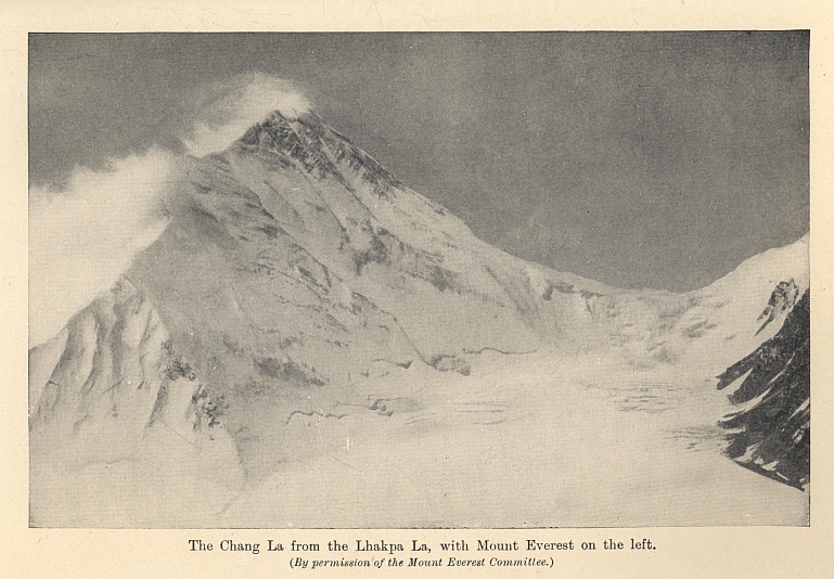 The Chang La from the Lhakpa La, with Mount Everest on the left. (By permission of the Mount Everest Committee.)