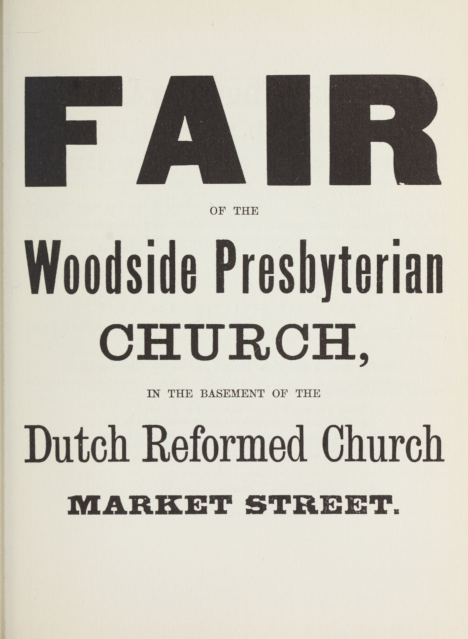 Fair Of The Woodside Presbyterian Church.