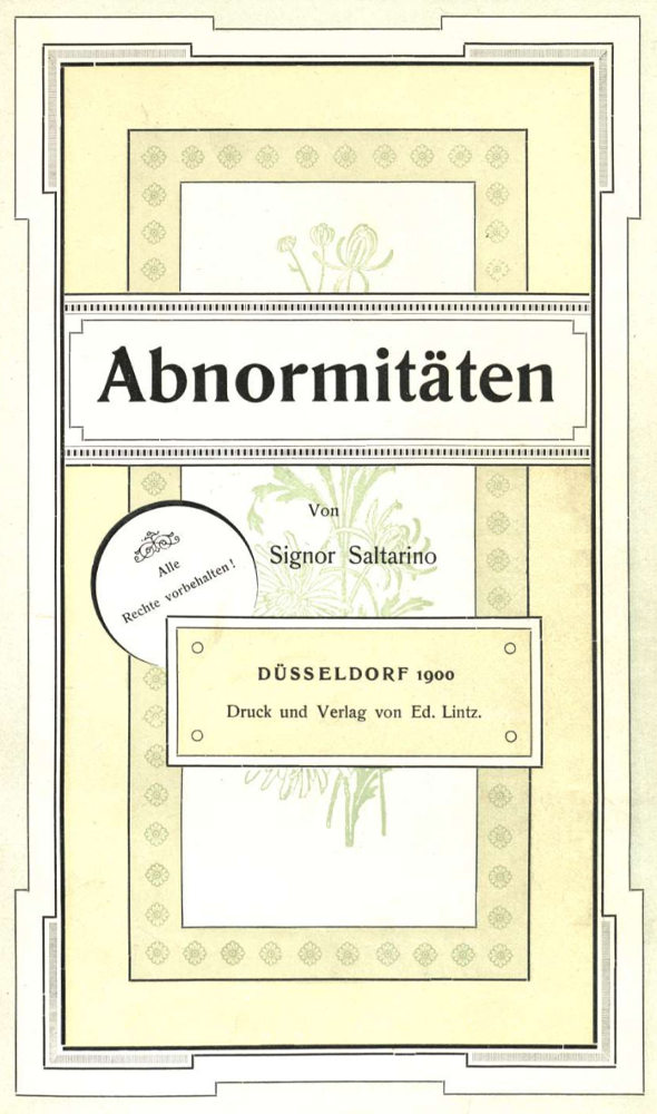 The Project Gutenberg eBook of Abnormitäten, by Otto, Hermann