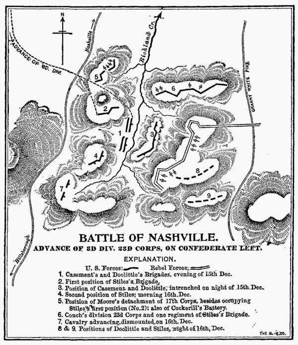 Map: Battle of Nashville.