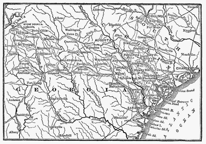 Map: Northeast Georgia / South Carolina border area