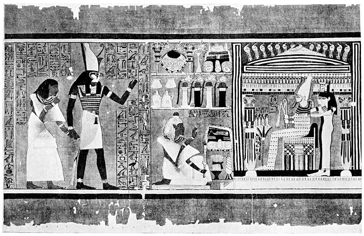 Horus, Son of Isis, introducing the Scribe Ani to Osiris.
