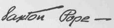 (Signature of) Saxton Pope