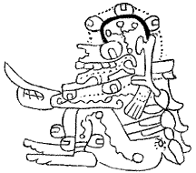Fig. 384. The supposed god of death, from the Troano
Codex.