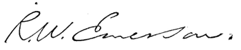 (signature) R. W. Emerson.