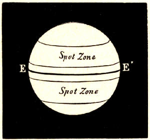 Fig. 15.—Zones on the Sun's Surface in which Spots
appear.