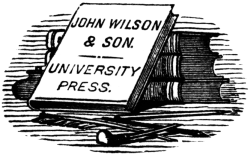 JOHN WILSON & SON. UNIVERSITY PRESS.