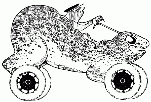 Frog-shaped car